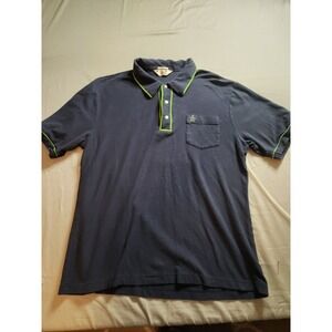 Original Penguin Heritage Slim Fit Polo Shirt Mens XXL Navy Blue Lime Green Trim
